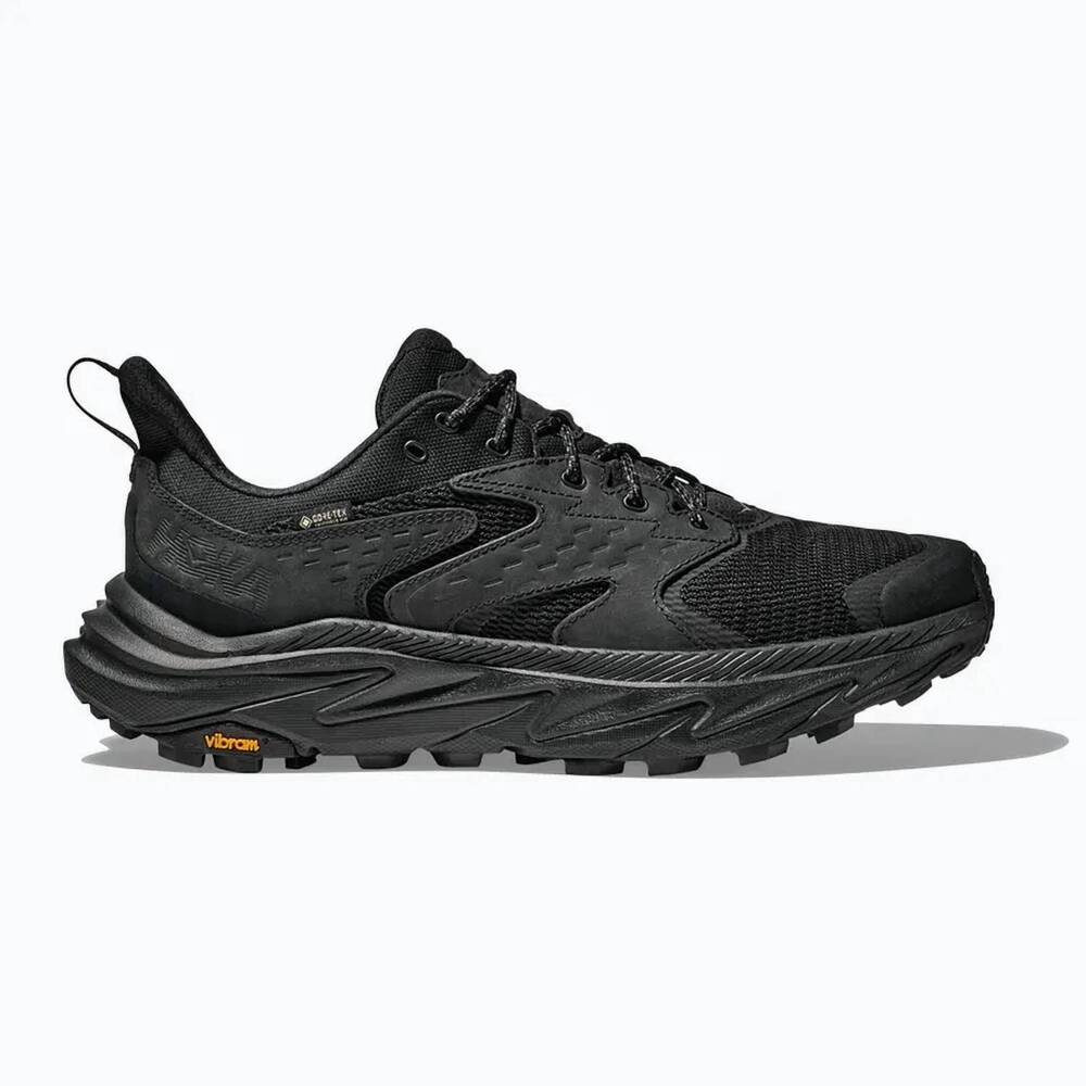NEW HOKA men's anacapa 2 low gtx hiking boots in black/black